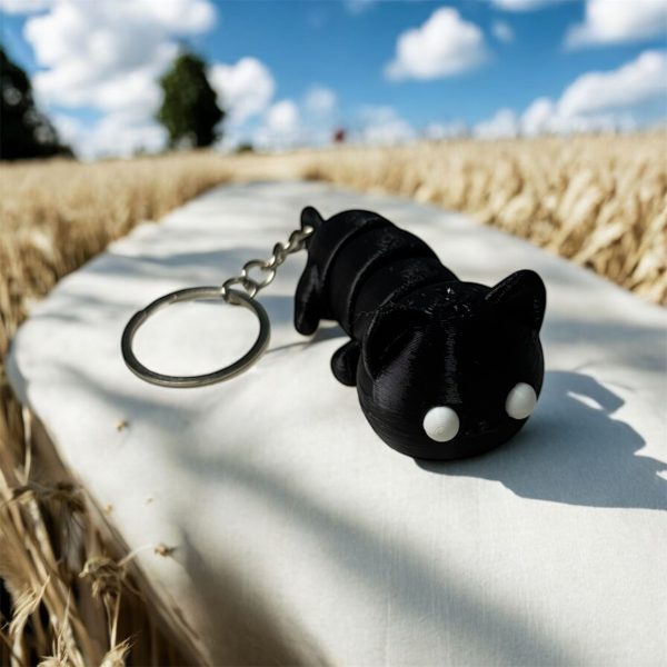 Siyah Eklemli Kedi Anahtarlık