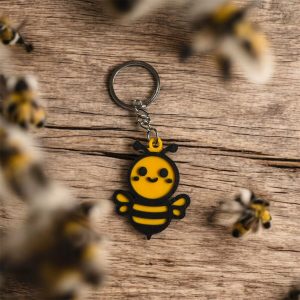 2D Sevimli Arı Anahtarlık